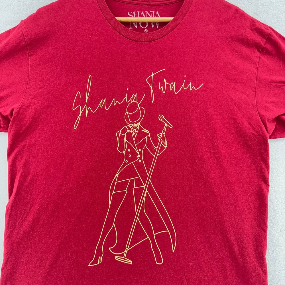 2018 Shania Twain Now Tour Tshirt Red SZ XL Baggy Concert Music Country Western